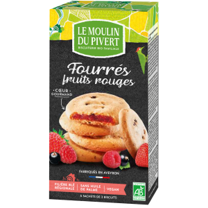 CIASTKA Z NADZIENIEM Z CZERWONYCH OWOCÓW BIO 175 g - LE MOULIN DU PIVERT