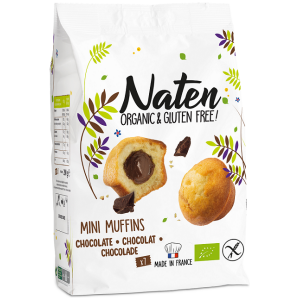 MUFFINKI MINI Z NADZIENIEM ORZECHOWO - KAKAOWYM BEZGLUTENOWE BIO 200 g - NATEN