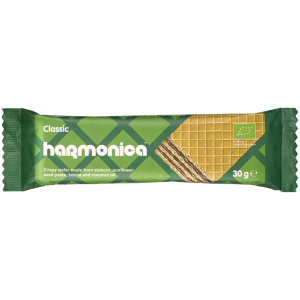 WAFELEK Z SAMOPSZY Z KREMEM MLECZNO - KAKAOWYM BIO 30 g - HARMONICA