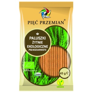 PALUSZKI ŻYTNIE PEŁNOZIARNISTE BIO 45 g - PIĘĆ PRZEMIAN