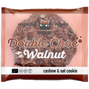 CIASTKO WEGAŃSKIE Z CZEKOLADĄ I ORZECHAMI WŁOSKIMI BEZGLUTENOWE BIO 50 g - KOOKIE CAT