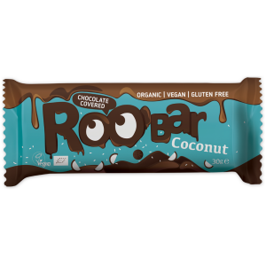 BATON KOKOSOWY W POLEWIE Z GORZKIEJ CZEKOLADY BEZGLUTENOWY BIO 30 g - ROOBAR