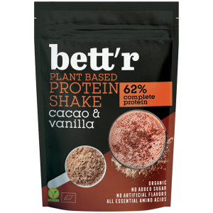 SHAKE PROTEINOWY KAKAO I WANILIA BEZ DODATKU CUKRU BIO 500 g - BETT'R