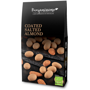 MIGDAŁY W POLEWIE SŁONY KARMEL BEZGLUTENOWE BIO 60 g - BENJAMISSIMO