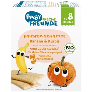 WAFLE WIELOZBOŻOWE Z BANANEM I DYNIĄ OD 8 MIESIĄCA BIO (6 x 14 g) 84 g - FRECHE FREUNDE