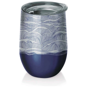 KUBEK ZE STALI NIERDZEWNEJ Z POKRYWKĄ BY THE SEA 420 ml - CHIC-MIC