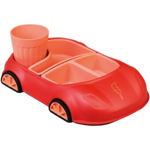 ZESTAW NACZYŃ DLA DZIECI CZERWONY SAMOCHÓD - CHIC-MIC