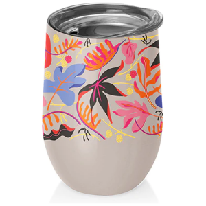 KUBEK ZE STALI NIERDZEWNEJ Z POKRYWKĄ SEKRETNY OGRÓD 420 ml - CHIC-MIC