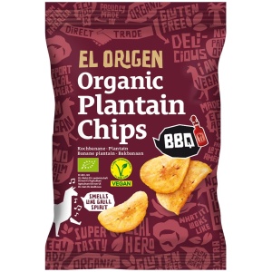 CHIPSY Z PLANTANA BBQ BEZGLUTENOWE BIO 80 g - EL ORIGEN