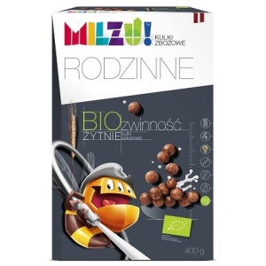 KULKI ŻYTNIO - OWSIANE KAKAOWE "ZWINNOŚĆ" BIO 400 g - MILZU