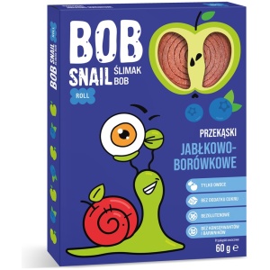 PRZEKĄSKA ROLL JABŁKO - BORÓWKA BEZ DODATKU CUKRU BEZGLUTENOWA 60 g - BOB SNAIL