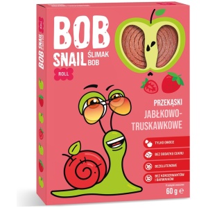PRZEKĄSKA ROLL JABŁKO - TRUSKAWKA BEZ DODATKU CUKRU BEZGLUTENOWA 60 g - BOB SNAIL