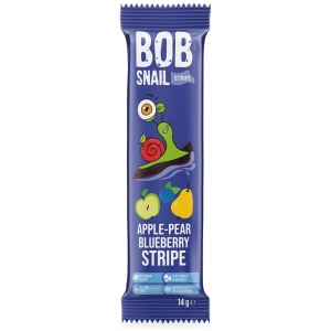 PRZEKĄSKA STRIPE JABŁKO - GRUSZKA - BORÓWKA BEZ DODATKU CUKRU BEZGLUTENOWA 14 g - BOB SNAIL