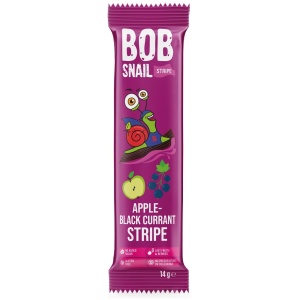 PRZEKĄSKA STRIPE JABŁKO - CZARNA PORZECZKA BEZ DODATKU CUKRU BEZGLUTENOWA 14 g - BOB SNAIL