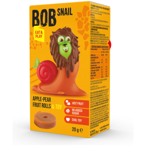 PRZEKĄSKA EAT & PLAY JABŁKO - GRUSZKA Z ZABAWKĄ BEZGLUTENOWA 20 g - BOB SNAIL