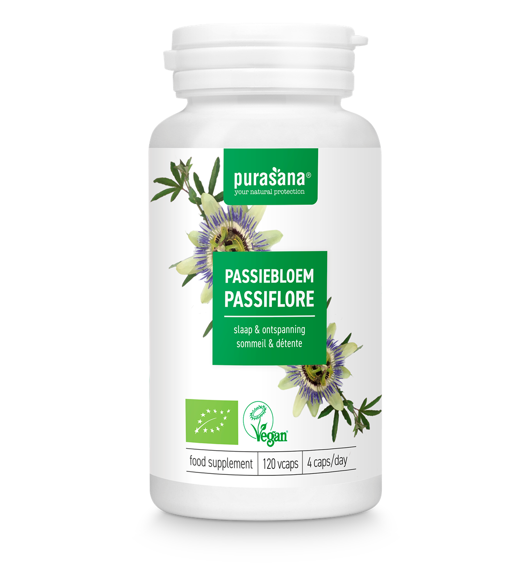 MĘCZENNICA CIELISTA (PASSIFLORA) BIO (125 mg) 120 KAPSUŁEK - PURASANA