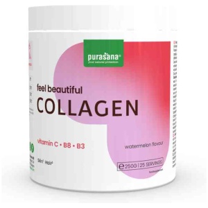 KOLAGEN O SMAKU ARBUZOWYM FEEL BEAUTIFUL BEZGLUTENOWY 250 g - PURASANA