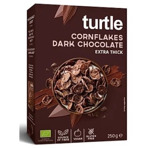 PŁATKI KUKURYDZIANE W POLEWIE Z CIEMNEJ CZEKOLADY BEZGLUTENOWE BIO 250 g - TURTLE