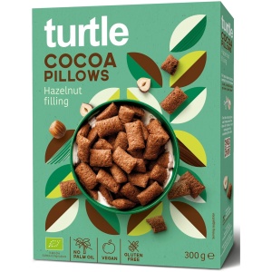 PODUSZKI RYŻOWE Z KREMEM ORZECHOWO - KAKAOWYM BEZGLUTENOWE BIO 300 g - TURTLE