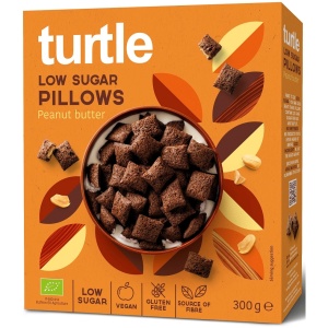 PODUSZKI ZBOŻOWE Z KREMEM Z ORZESZKÓW ZIEMNYCH NISKA ZAWARTOŚĆ CUKRÓW BEZGLUTENOWE BIO 300 g - TURTLE