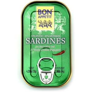 SARDYNKI PORTUGALSKIE W PIKANTNEJ OLIWIE Z OLIWEK 120 g (84 g) - BON APPETIT