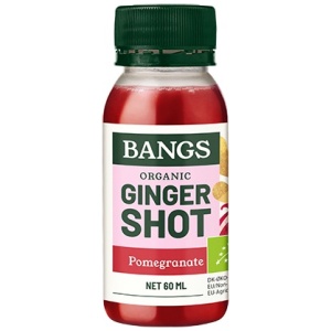 SHOT IMBIROWY Z GRANATEM BEZ DODATKU CUKRÓW BIO 60 ml - BANGS