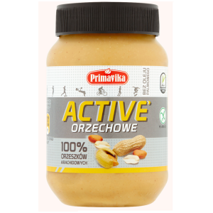PASTA Z PRAŻONYCH ORZESZKÓW ZIEMNYCH ACTIVE BEZGLUTENOWA 470 g - PRIMAVIKA