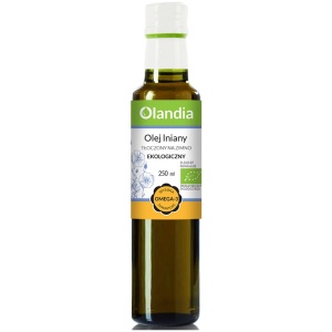 OLEJ LNIANY TŁOCZONY NA ZIMNO BIO 250 ml - OLANDIA