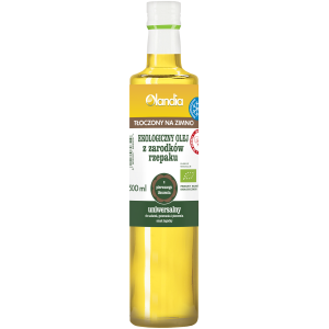 OLEJ Z ZARODKÓW RZEPAKU UNIWERSALNY TŁOCZONY NA ZIMNO BIO 500 ml - OLANDIA