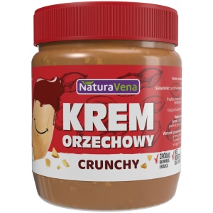 KREM ORZECHOWY CRUNCHY 100 % BEZ DODATKU SOLI I CUKRÓW 340 g - NATURAVENA