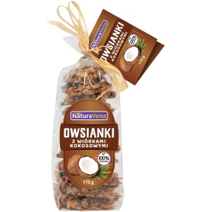 CIASTKA OWSIANKI Z WIÓRKAMI KOKOSOWYMI 175 g - NATURAVENA