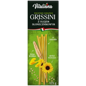 PALUSZKI GRISSINI Z OLEJEM SŁONECZNIKOWYM 125 g - VITALIANA