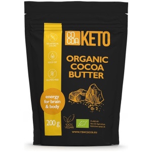 TŁUSZCZ KAKAOWY BEZGLUTENOWY KETO BIO 200 g - COCOA