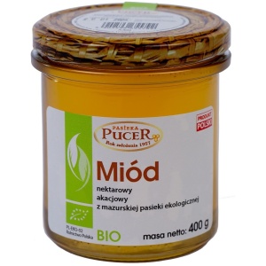 MIÓD NEKTAROWY AKACJOWY  BIO 400 g - PASIEKA PUCER
