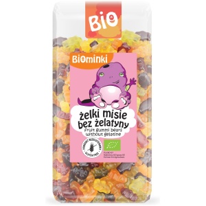 ŻELKI MISIE BEZ ŻELATYNY BEZGLUTENOWE BIO 400 g - BIOMINKI