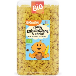 PŁATKI KUKURYDZIANE W MIODZIE BIO 300 g - BIOMINKI