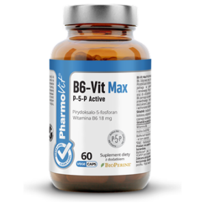 WITAMINA B6-VIT MAX P-5-P ACTIVE (18 mg) BEZGLUTENOWA 60 KAPSUŁEK - PHARMOVIT (CLEAN LABEL)