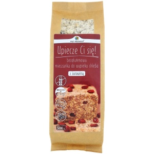 MIESZANKA DO WYPIEKU CHLEBA Z ŻURAWINĄ BEZ DODATKU CUKRÓW BEZGLUTENOWA 500 g - PIĘĆ PRZEMIAN