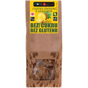 CIASTKA OWSIANE Z ANANASEM BEZ DODATKU CUKRU BEZGLUTENOWE 150 g - PURE&GOOD