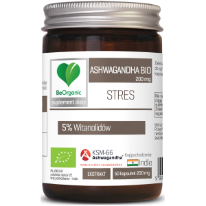 ASHWAGANDHA EKSTRAKT BIO (200 mg) 50 KAPSUŁEK - BE ORGANIC