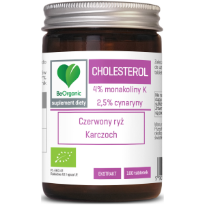 TABLETKI NA PRAWIDŁOWY POZIOM CHOLESTEROLU (CZERWONY RYŻ, KARCZOCH) BIO 100 szt. - BE ORGANIC