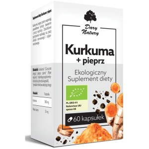 KURKUMA Z CZARNYM PIEPRZEM BIO 60 KAPSUŁEK - DARY NATURY