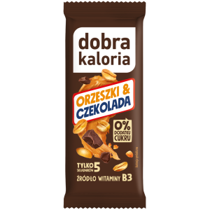 BATON DAKTYLOWY ORZESZKI & CZEKOLADA BEZ DODATKU CUKRU 35 g - DOBRA KALORIA