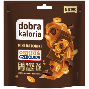 BATONIKI MINI ORZESZKI & CZEKOLADA BEZ DODATKU CUKRU (6 x 18 g) 108 g - DOBRA KALORIA