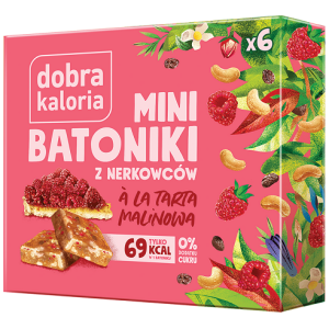 BATONIKI MINI Z NERKOWCÓW A'LA TARTA MALINOWA (6 x 17 g) 102 g - DOBRA KALORIA