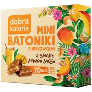 BATONIKI MINI Z NERKOWCÓW O SMAKU MANGO LASSI BEZ DODATKU CUKRU (6 x 17 g) 102 g - DOBRA KALORIA