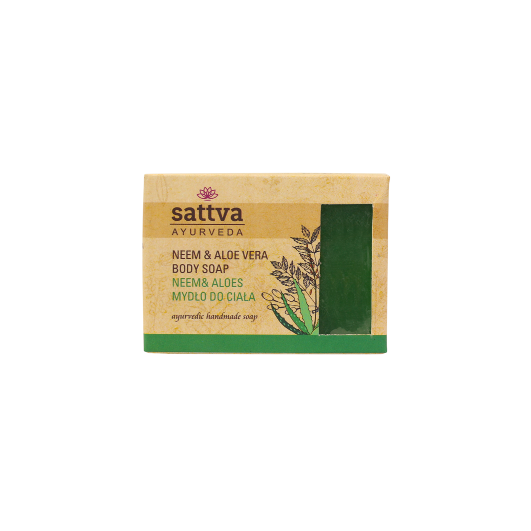 MYDŁO W KOSTCE DO CIAŁA NEEM I ALOES 125 g - SATTVA (AYURVEDA) - obrazek 2