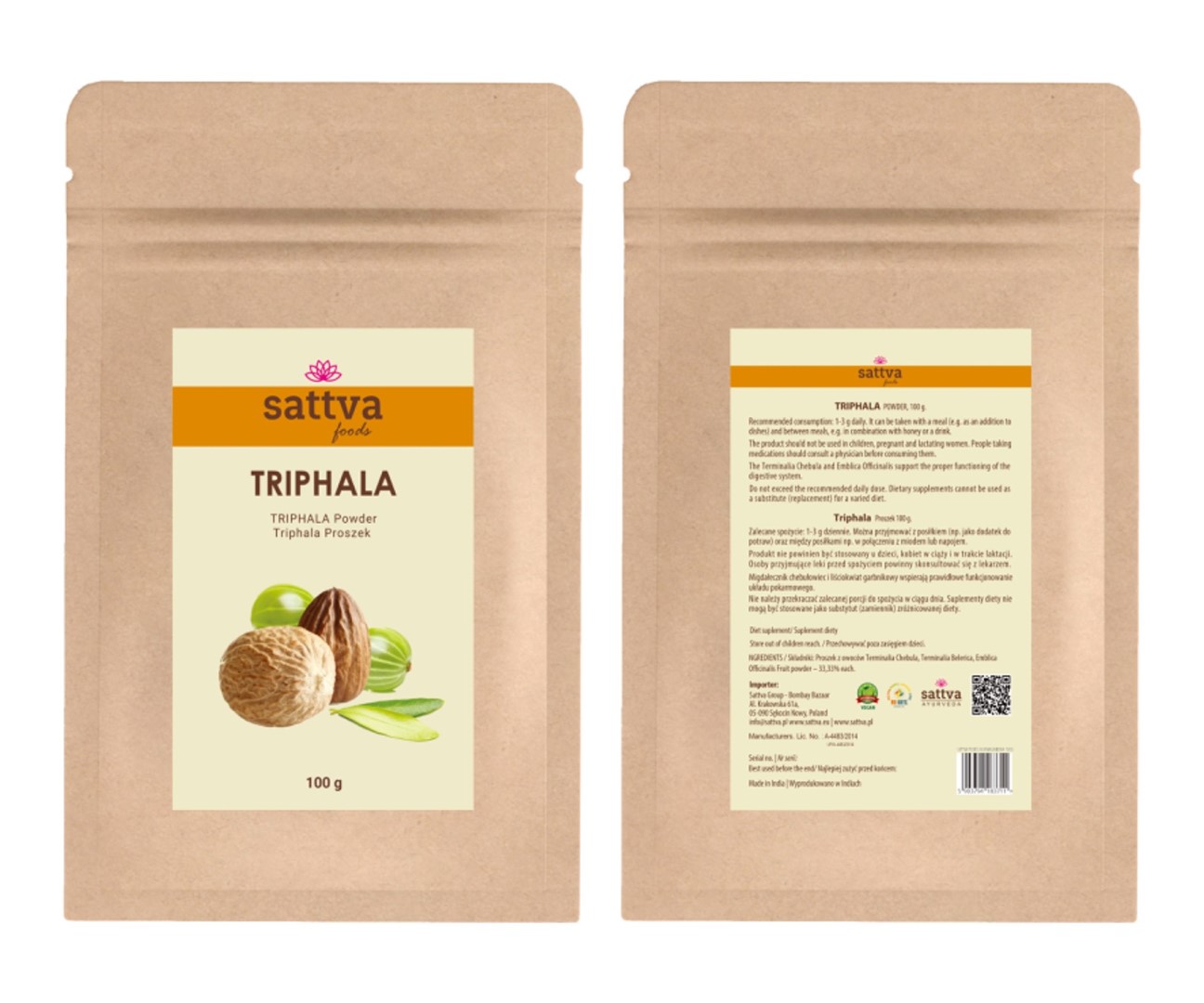 TRIPHALA W PROSZKU 100 g - SATTVA (FOODS) - obrazek 2