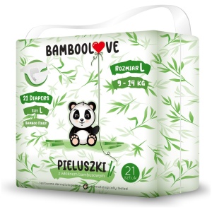 PIELUCHY Z WŁÓKNEM BAMBUSOWYM ROZMIAR L 9 - 14 kg (21 szt.) - BAMBOOLOVE