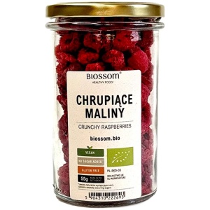 MALINY LIOFILIZOWANE CHRUPIĄCE BEZGLUTENOWE BIO 55 g - BIOSSOM